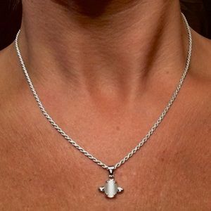 NIB*Sterling silver opal turtle pendant